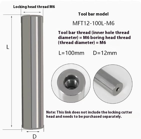 6034 MFT tungsten steel anti-vibration cutter shank lock tooth cutter shank high precision end milling cutter shank monolithic alloy interchangeable carbide head Shandong Denso Pricision Tools Co.,Ltd.